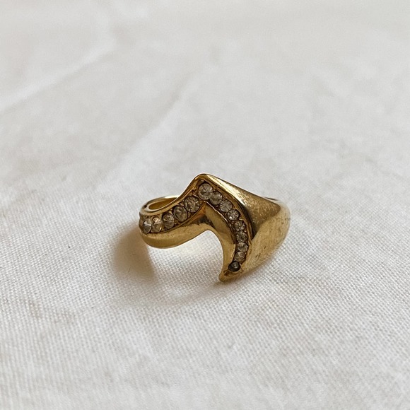 VTG Gold Wave CZ Diamond Stacker Ring - Picture 3 of 5